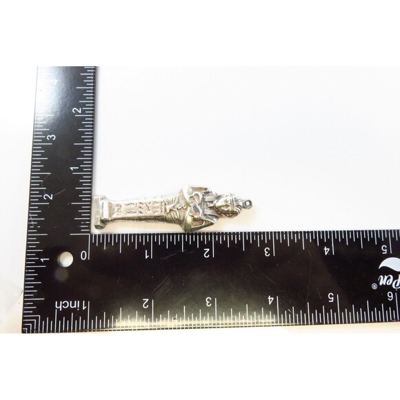 Vintage Sterling Silver Egyptian King Tut Cast Silver Pendant 2 1/2" Needs Bale - Picture 8 of 8